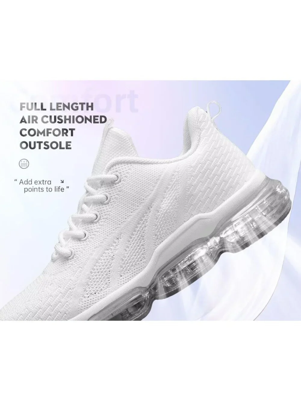 🆕Women's White Grey Walking Running Shoes Air Cushion Breathable Sneakers